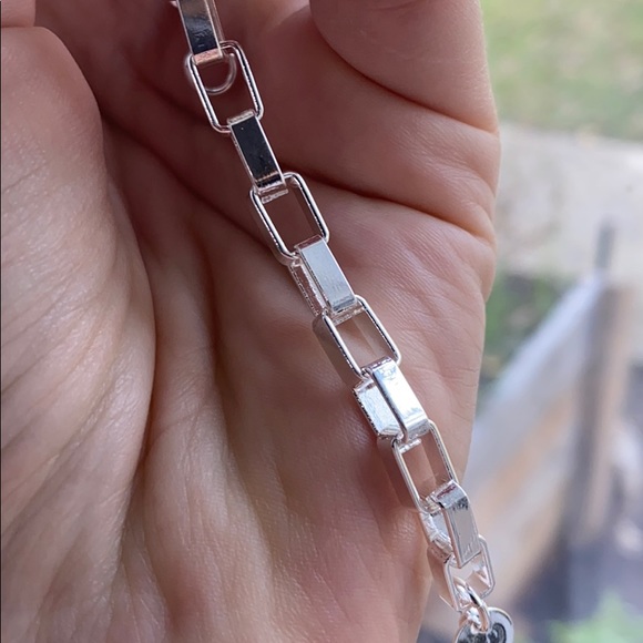 NEW 925 Stamped Silver  Necklace bracelet set - Picture 3 of 3